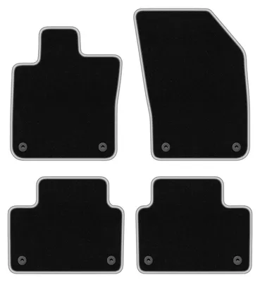 Produktbild von Fußmatten Automatten Velours Schwarz/Silber für Volvo V60 II 2018- Set 4-tlg