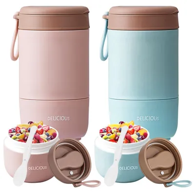Obrázek produktu pro Omgoods – Sady na müsli s víkem, 2 kusy, objem 780 ml