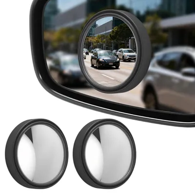 Immagine prodotto di 2 specchi retrovisori per angolo cieco, regolabili a 360°, con lente convessa in vetro HD, ampio angolo di visione, rotondi e autoadesivi