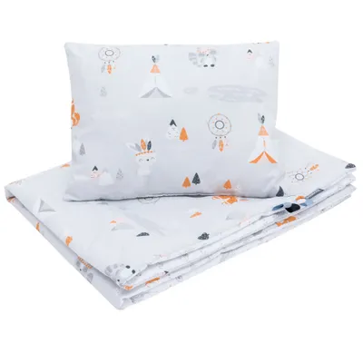 Image de Parure de lit enfant multifonctionnelle Bellochi - drap de lit avec garniture 75x100 cm et oreiller 30x40 cm - 100% coton - Apanatschi