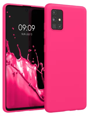Produktbild von kwmobile Handyhülle für Samsung Galaxy A51 Hülle - TPU Case - Kabelloses Laden - Schutzhülle Cover in Neon Pink