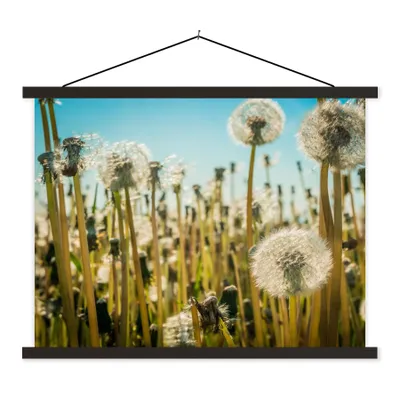 Produktbild von MuchoWow® Textilposter Blumen - Löwenzahn - Gras 40x30 cm mit schwarzem Rahmen - Dekorationen