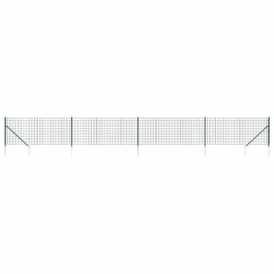 Produktbild von vidaXL Maschendrahtzaun mit Bodenhülsen Grün 1,1x10 m