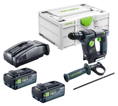 Produktbild von Festool BHC 18-Basic Akku Bohrhammer 18 V 1,8 J SDS Plus Brushless + 2x Akku 8,0 Ah + Schnellladegerät + Systainer