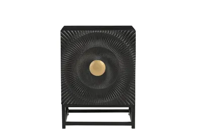 Produktbild von SIT Möbel Nachtkommode | 1 Tür | Mango massiv | Gestell Metall | schwarz | B 45 x T 35 x H 60 cm | 14759-11 | Serie BLACK SMOOTH