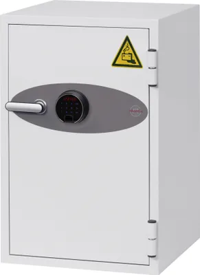 Produktbild von Tresor Battery Fighter, Fingerabdruck-Schloss, Volumen 84 Liter, weiß