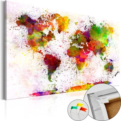 Produktbild von Vliesstoff Korkbild - Artistic World 60x40 cm Karten k-B-0018-p-a