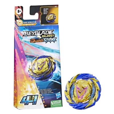 Obrázok produktu pre Beyblade Burst QuadStrike, Fierce Achilles A8, 4 v 1 vytrvalostný bojový kolotoč, ľavotočivý, Hasbr