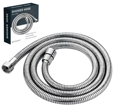 Produktbild von Stahl-Duschschlauch Für Duschkopf, Verwindungsfrei, Delvant, Chrom, 150 Cm