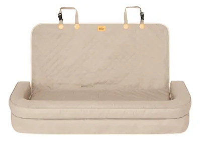 Produktbild von Doggy Hunde Autositz BACK für die Rückbank – Gepolsterter Hundesitz mit Sicherheitsgurten Oxford Beige