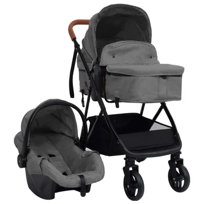 Zdjęcie produktu dla Wózek dziecięcy Living Store 3 w 1 jasnoszary i czarny stalowy