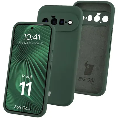 Produktbild von Silikon Handyhülle für Google Pixel 11, Bizon Soft Case, Dunkelgrün