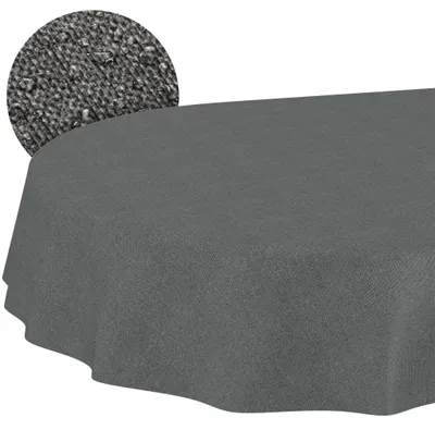 Tischdecke 140x200cm Oval Grau DanceDirty abwaschbar Leinenoptik wetterfest Falschuni, Hauptbild