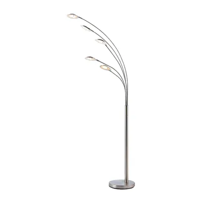 Produktbild von Lindby LED-Stehleuchte Anea, 179 cm, 5-flammig, nickelfarben