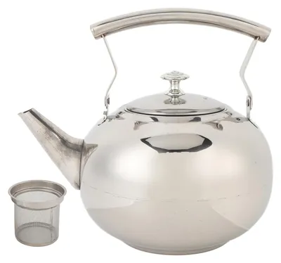 Obrázok produktu pre Nerezová kanvica na čaj, viacúčelový kanvica s platničkou a filtrom pre domáce použitie, kempovanie, 2,0 l
