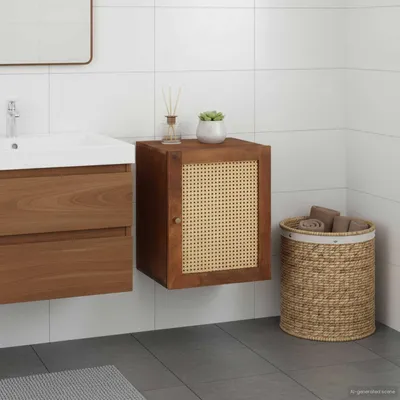 Immagine prodotto di vidaXL Mobiletto da bagno marrone, 38 x 33,5 x 48 cm, realizzato in materiale composito di legno