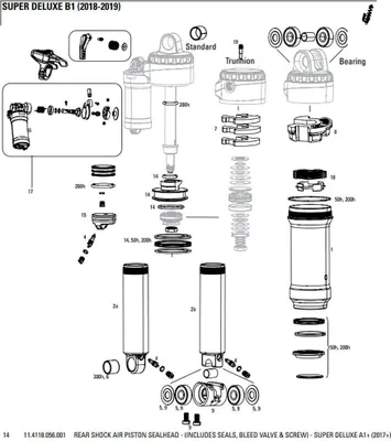 Obrázek produktu pro RockShox těsnicí hlava/vzduchový píst Rockshox Super Deluxe