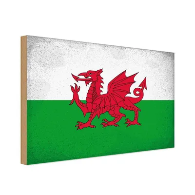 Produktbild von vianmo Holzschild 30x40 cm Wales Flagge Geburtstag Feiern Party