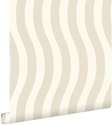 Produktbild von ESTAhome Tapete wellenförmige Streifen Grau und Weiß 50 x 900 cm