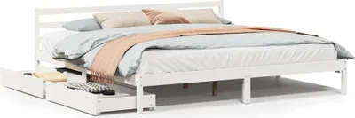 Immagine prodotto di vidaXL Letto in legno massiccio senza materasso bianco 200x200 cm in legno di pino