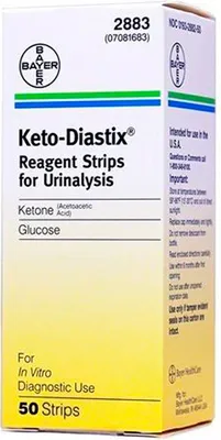 Obrázek produktu pro Testovací proužky Keto-Diastix pro analýzu moči, 50 testovacích proužků