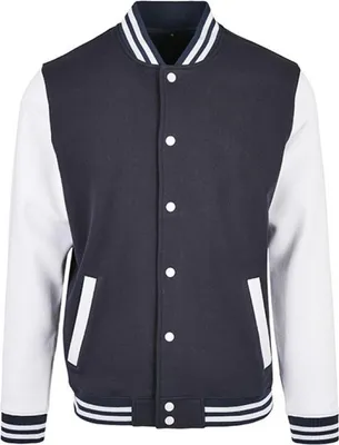 Image de Build Your Brand Basic BB004 | Veste College Basic Regular Fit - Couleur : Navy/White - Taille : XL