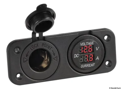 Image de Voltmètre et ampèremètre, numérique, prise 12V, 1 pièce