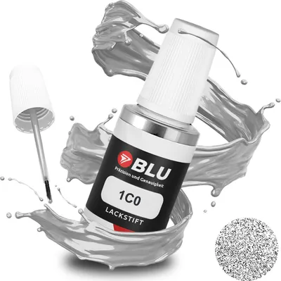 Produktbild von BLU Auto Lackstift Silber kompatibel für Toyota 1C0 Radiant Silver Metallic | Auto Lack Reparatur Ausbesserungslack