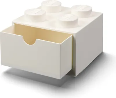 Produktbild von LEGO Schreibtischschublade 4             (weiß, Noppen)