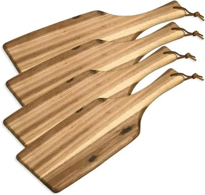 Produktbild von Kesper 28197 -- 4 er Set Schneide- und Servierbrett aus Akazie, Akazienholz, Braun, 42 x 17 x 1.8 cm