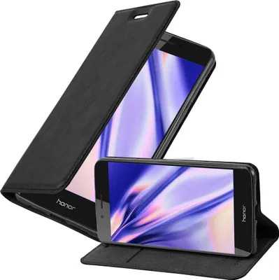 Obrázek produktu pro Cadorabo Case for Honor 6C Protective Case in Black Pouzdro na mobilní telefon s magnetickým zavíráním