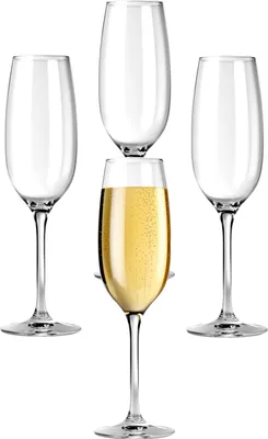 Produktbild von 4x Champagnergläser Sektgläser Sektkelche Prosecco Gläser Glas mit Stiel 210ml