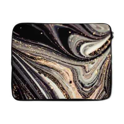 Produktbild von MuchoWow® Laptop Hülle 15 Zoll Marmoroptik - Schwarz - Gold - Weiß - Glitter - Marmor Laptoptasche - Laptoptasche - Sleeve - Rundum-Schutz
