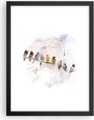 Produktbild von Gerahmtes Poster - Schwarzer Rahmen - Vögel Kanarienvogel Zweig - 30x40 cm - Wand Bild - Wanddeko - Wandbilder - Wandposter - Bilderrahmen - Bilder - Kunstdruck - Wandbild - P2BPA30x40-4175