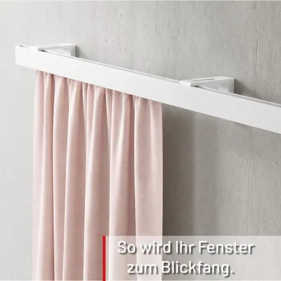 Produktbild von Gardinenschiene Innenlauf auf Maß 1-läufig Weiß - Serie Loft – 330cm