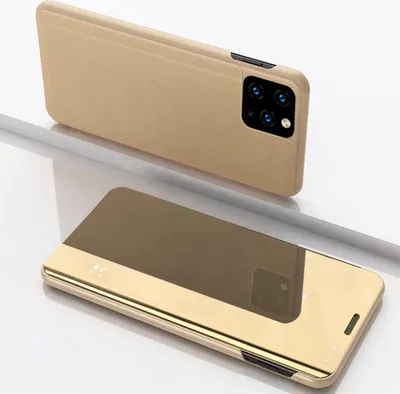 Produktbild von Handyhülle für Apple iPhone 12 Pro Max Smart Cover Schutzhülle Clear View Case Gold