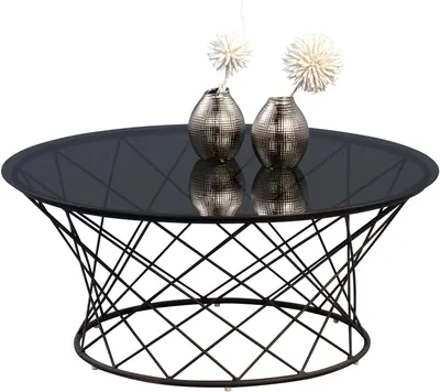 Produktbild von Couchtisch Noa in Schwarz - Glas, Metall | Ø 80 cm | Höhe 35 cm
