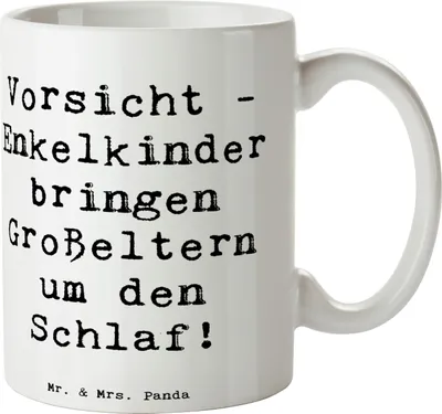 Produktbild von Mr. & Mrs. Panda Tasse Spruch Enkelkinder - Weiß - Geschenk, einzigartige Designs, Schlafmangel, Dankeschön, Unvergessliche Momente, Kaffeetasse, Enkel, Kaffeebecher