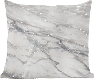 Produktbild von MuchoWow® Zierkissen Sofakissen Wohnzimmer Dekokissen 45x45 cm Marmor - Stein - Weiß - Grau - Schlafpolster - Polster für das Sofa