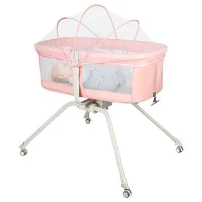 Produktbild von 2 in 1 Beistellbett Baby mit Matratze & Moskitonetz,Reisebett Babys,Kinderreisebett, Reisegitterbett,Co-Sleeper für Neugeborene Kleinkind 90x70x103cm