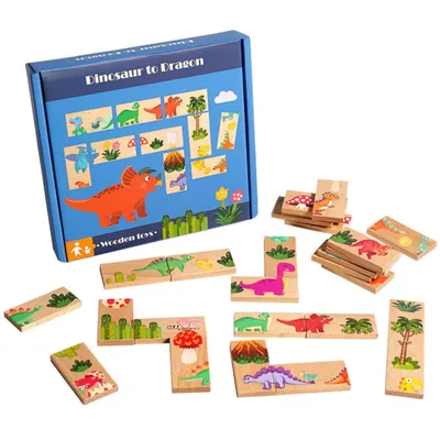 Produktbild von Montessori Dinosaurier Puzzle aus Holz – Lernspielzeug ab 3 Jahren