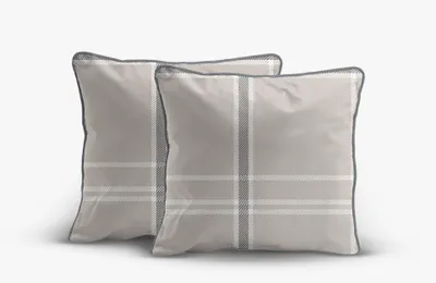 Obrázek produktu pro Povlak na polštář, sada 2 ks, perkál, s elegantním lemováním 5240b, béžová kostka
