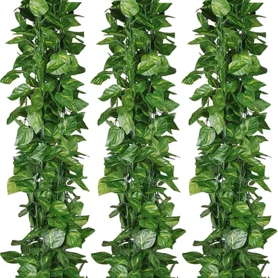 Productafbeelding van Kunstplant: Eikenbladeren guirlande, 51 meter, voor binnen- en buitendecoratie, set van 2