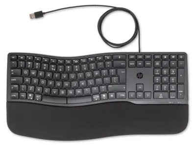 Immagine prodotto di Tastiera cablata HP 480 Comfort, dimensioni complete (100%), cablata, USB, QWERTY, nera