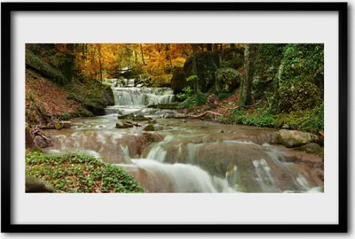Produktbild von Bild 60x40 MDF-Rahmen Wandkunst Wald Wasserfall Natur