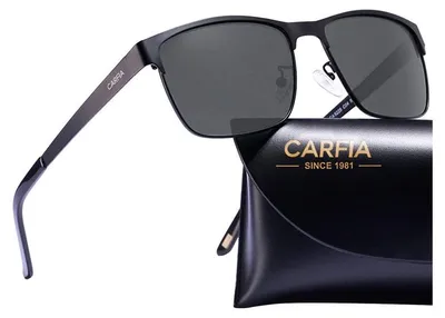 Produktbild von CARFIA Polarisierte Herren Sonnenbrille Metallrahmen UV 400 Fahrerbrille