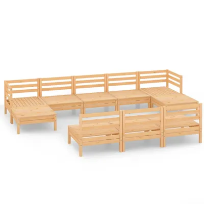 Produktbild von vidaXL 10-tlg. Garten-Lounge-Set Massivholz Kiefer