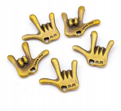 Produktbild von MIXFORM Anhänger Hand Metalllegierung Bronze 28x26mm 5 Stück