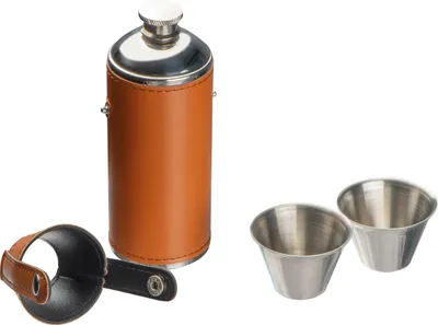Produktbild von Flachmann aus Edelstahl / mit 2 Pinchen / 230 ml