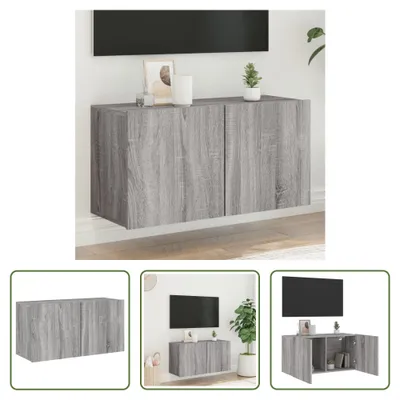 Produktbild von The Living Store TV-Wandschrank Grau Sonoma 80x30x41 cm